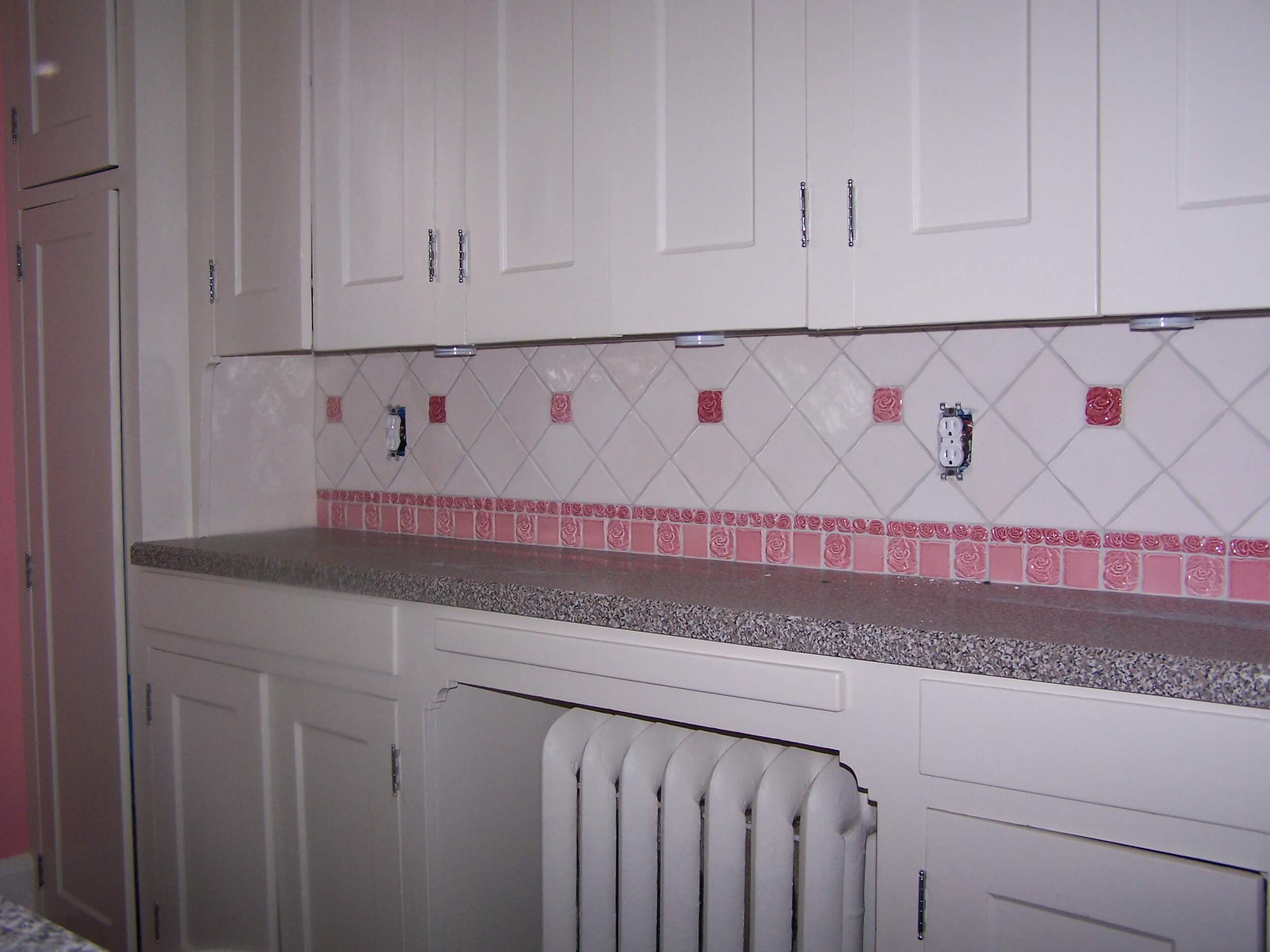 Pink Tile Backsplash